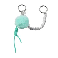 Dark Style Simple Personality Ball Chain Heart Imitation Pearl Lanyard DIY Bag Pendant Keychain Fashionable Zinc Alloy Heart Pattern main image 5