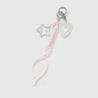 New Ins Stylish Sweet Hollow Cartoon Drip Oil Bear Star Heart Woven Rope DIY Keychain Zinc Alloy Cute Fashion Accessory main image 3