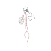 New Ins Stylish Sweet Hollow Cartoon Drip Oil Bear Star Heart Woven Rope DIY Keychain Zinc Alloy Cute Fashion Accessory main image 5