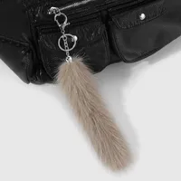 New Ins Stylish Multicolor Realistic Plush Animal Tail Keychain DIY Fashionable Personalized High Quality Zinc Alloy Pendant main image 2