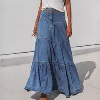 Low Waist Distressed Denim Mini Skirt Women's Fashion Street Style Summer High Street A-Line Pure Color Cotton Polyester main image 1