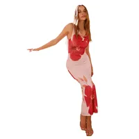 Elegant Long Backless Floral Print Slimming Dress Women's Sexy Strapless Gown High Waist Ankle-Length European Street Style main image 5