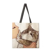 Ladies Floral Print Tote Bag Reusable Shopping Shoulder Handbag Polyester Medium Size Fashionable Women's Bag main image 2
