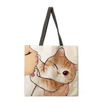 Ladies Floral Print Tote Bag Reusable Shopping Shoulder Handbag Polyester Medium Size Fashionable Women's Bag main image 3