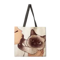 Ladies Floral Print Tote Bag Reusable Shopping Shoulder Handbag Polyester Medium Size Fashionable Women's Bag main image 4