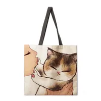 Ladies Floral Print Tote Bag Reusable Shopping Shoulder Handbag Polyester Medium Size Fashionable Women's Bag main image 5