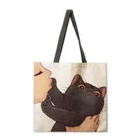 Ladies Floral Print Tote Bag Reusable Shopping Shoulder Handbag Polyester Medium Size Fashionable Women's Bag sku image 1