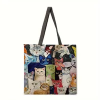 A Group Of Cats Printed Women's Bag Single-Shoulder Bag Tote Bag Handbag Reusable Shopping main image 1