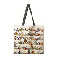 A Group Of Cats Printed Women's Bag Single-Shoulder Bag Tote Bag Handbag Reusable Shopping main image 3