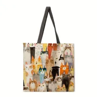 A Group Of Cats Printed Women's Bag Single-Shoulder Bag Tote Bag Handbag Reusable Shopping main image 4
