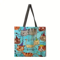 A Group Of Cats Printed Women's Bag Single-Shoulder Bag Tote Bag Handbag Reusable Shopping main image 5