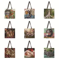 Country Style Ladies Reusable Shopping Tote Bag Single Shoulder Handbag Polyester Medium Size Women's Bag Eco-Friendly main image 1