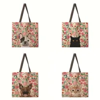 Floral Angel Ladies Tote Bag Reusable Shopping Shoulder Handbag Polyester Medium Size Women's Bag Eco-Friendly Handbag main image 1
