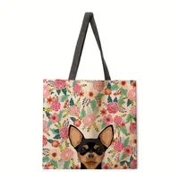Floral Angel Ladies Tote Bag Reusable Shopping Shoulder Handbag Polyester Medium Size Women's Bag Eco-Friendly Handbag main image 2