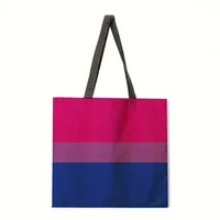 Rainbow Pattern Printed Ladies Shoulder Tote Bag Reusable Shopping Handbag Polyester Medium Size Fashionable Women Bags main image 3