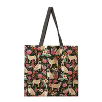 Floral Angel Ladies Tote Bag Reusable Shopping Shoulder Handbag Polyester Medium Size Women's Bag Eco-Friendly Handbag sku image 6