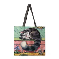 Country Style Ladies Reusable Shopping Tote Bag Single Shoulder Handbag Polyester Medium Size Women's Bag Eco-Friendly sku image 7