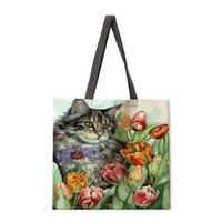 Country Style Ladies Reusable Shopping Tote Bag Single Shoulder Handbag Polyester Medium Size Women's Bag Eco-Friendly sku image 8