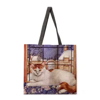 Country Style Ladies Reusable Shopping Tote Bag Single Shoulder Handbag Polyester Medium Size Women's Bag Eco-Friendly sku image 13
