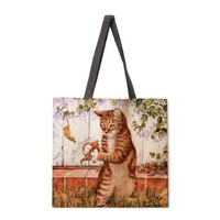 Country Style Ladies Reusable Shopping Tote Bag Single Shoulder Handbag Polyester Medium Size Women's Bag Eco-Friendly sku image 14
