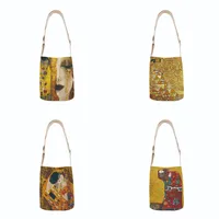 Classic Canvas Shoulder Bag Mini Casual Women's Crossbody Bag Small Diagonal Bag Printed Oil Painting Tote Bag For Hiking main image 1