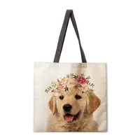 Floral Animal Print Ladies Reusable Shopping Tote Bag Shoulder Handbag Polyester Medium Size Fashionable Eco-Friendly Bag main image 2