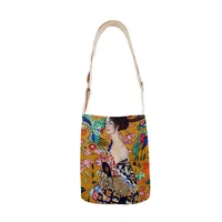 Classic Canvas Shoulder Bag Mini Casual Women's Crossbody Bag Small Diagonal Bag Printed Oil Painting Tote Bag For Hiking main image 2