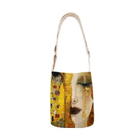 Classic Canvas Shoulder Bag Mini Casual Women's Crossbody Bag Small Diagonal Bag Printed Oil Painting Tote Bag For Hiking main image 3