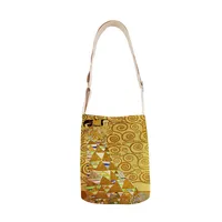 Classic Canvas Shoulder Bag Mini Casual Women's Crossbody Bag Small Diagonal Bag Printed Oil Painting Tote Bag For Hiking main image 4