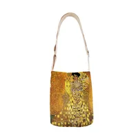Classic Canvas Shoulder Bag Mini Casual Women's Crossbody Bag Small Diagonal Bag Printed Oil Painting Tote Bag For Hiking sku image 3