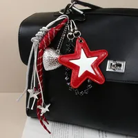 New Sweet Cool Crack Star Compact Mirror Luxury Handbag Butterfly Knot Beaded Pendant Decorative Accessories European Style main image 1