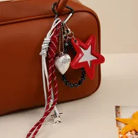 New Sweet Cool Crack Star Compact Mirror Luxury Handbag Butterfly Knot Beaded Pendant Decorative Accessories European Style main image 4