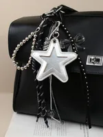 New Sweet Cool Crack Star Compact Mirror Luxury Handbag Butterfly Knot Beaded Pendant Decorative Accessories European Style sku image 1