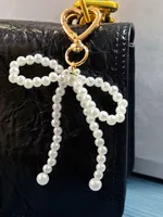 Fashionable Black Pearl Butterfly Knot Bag Charm New Style Beaded Handbag Accessory Handmade Painted Design Mixed Material sku image 2