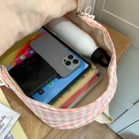 Large Capacity School Backpack For Junior And High School Girls Plaid Design Summer Bag Double Shoulder Bag For Teenage Girls main image 3