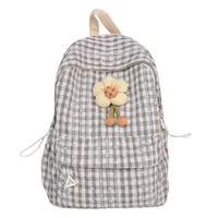 Large Capacity School Backpack For Junior And High School Girls Plaid Design Summer Bag Double Shoulder Bag For Teenage Girls main image 5