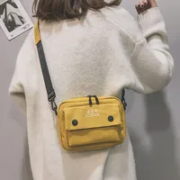 New Style Canvas Student Bag Women's Crossbody Shoulder Bag Simple Quality Fresh Sweet Fashion Small Bags Leisure Travel sku image 2