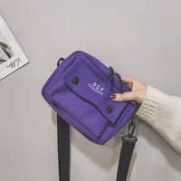 New Style Canvas Student Bag Women's Crossbody Shoulder Bag Simple Quality Fresh Sweet Fashion Small Bags Leisure Travel sku image 3