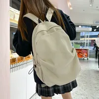 Retro New Style Corduroy Backpack Women Casual Travel Large Capacity School Bag University Commuter Bag Pure Color Polyester Lining main image 3