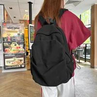 Retro New Style Corduroy Backpack Women Casual Travel Large Capacity School Bag University Commuter Bag Pure Color Polyester Lining main image 5