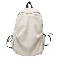 Retro New Style Corduroy Backpack Women Casual Travel Large Capacity School Bag University Commuter Bag Pure Color Polyester Lining sku image 3