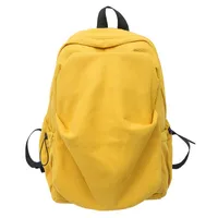 Retro New Style Corduroy Backpack Women Casual Travel Large Capacity School Bag University Commuter Bag Pure Color Polyester Lining sku image 4