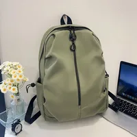 Unisex Pure Color Simple Nylon Double Shoulder Backpack Casual Fashion Lightweight Forest System School Bag Leisure Outdoor Travel Bag main image 2