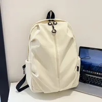 Unisex Pure Color Simple Nylon Double Shoulder Backpack Casual Fashion Lightweight Forest System School Bag Leisure Outdoor Travel Bag main image 3