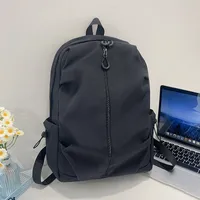 Unisex Pure Color Simple Nylon Double Shoulder Backpack Casual Fashion Lightweight Forest System School Bag Leisure Outdoor Travel Bag main image 4