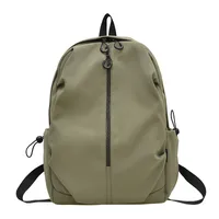 Unisex Pure Color Simple Nylon Double Shoulder Backpack Casual Fashion Lightweight Forest System School Bag Leisure Outdoor Travel Bag main image 5