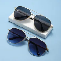 New Men's Large Frame Frog Eyeglasses Driving Sunglasses Outdoor Sports Fashionable Sun Protection Grey And Gold Color Options main image 2