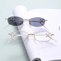 Fashionable Diamond Alloy Arm Sunglasses Women's Luxury Jewelry OnRing Eyewear Oval Frame Full Frame Hexagonal And Circular Design main image 1