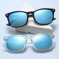 Square Full Frame UV Protection Sunglasses For Men And Women Leopard Pattern Fashionable High-End Sun Glasses Black PC Material main image 2