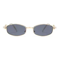 Fashionable Diamond Alloy Arm Sunglasses Women's Luxury Jewelry OnRing Eyewear Oval Frame Full Frame Hexagonal And Circular Design main image 5